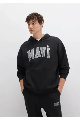 Men's Black Hoodie with Logo Print (067149-902) - 1