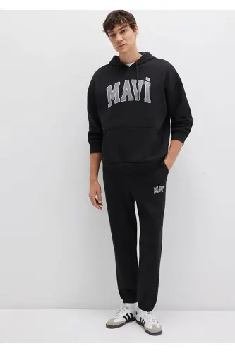 Men's Black Hoodie with Logo Print (067149-902) - 2