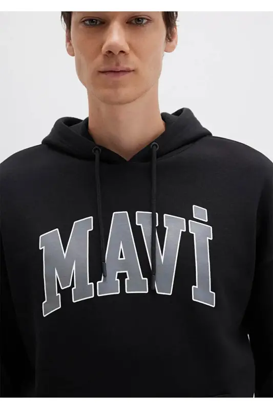 Men's Black Hoodie with Logo Print (067149-902) - 5