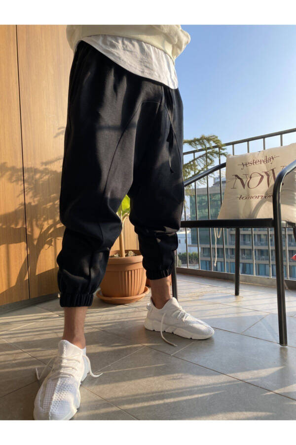 Men's Black Jogger Pants - 5