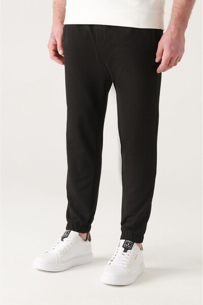 Men's Black Jogger Sweatpants - 10