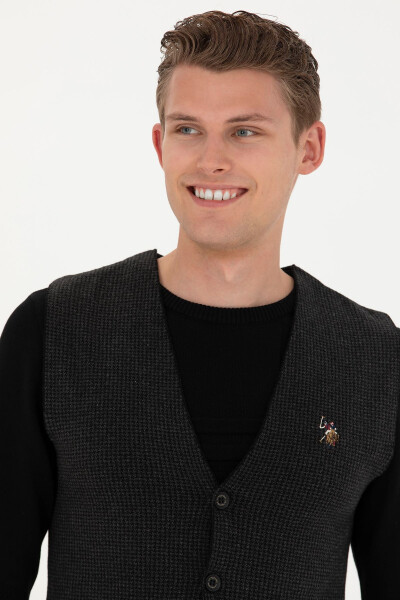 Men's Black Knit Cardigan - 1