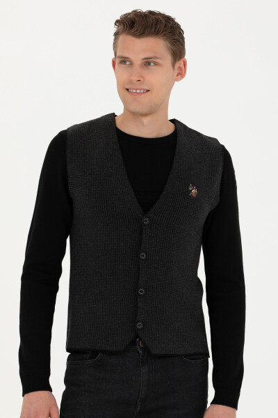 Men's Black Knit Cardigan - 2