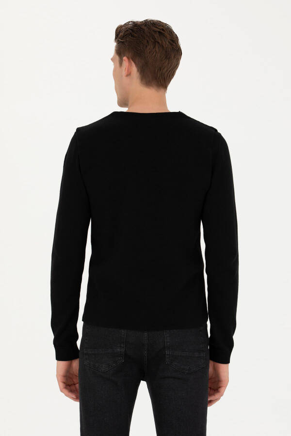 Men's Black Knit Cardigan - 4