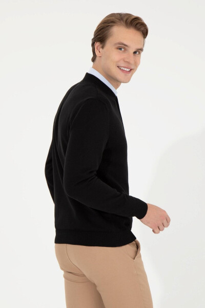 Men's Black Knit Cardigan - 2