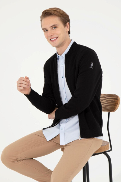 Men's Black Knit Cardigan - 5