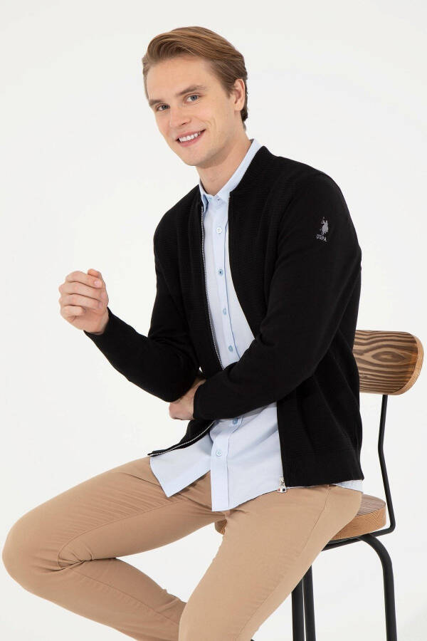 Men's Black Knit Cardigan - 5