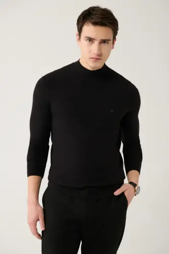 Men's Black Knit Sweater 