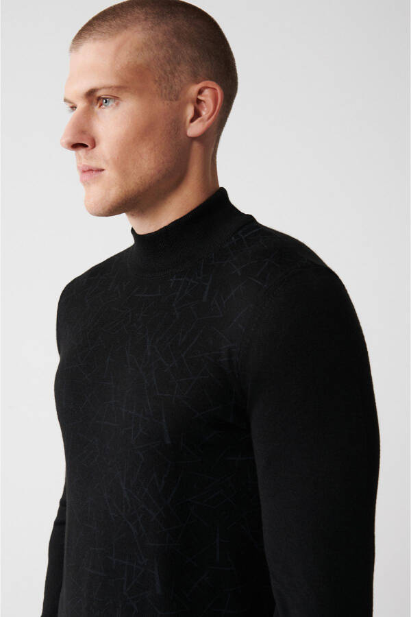 Men's Black Knit Sweater - 2