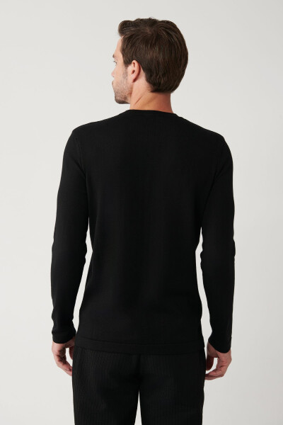 Men's Black Knit Sweater - 9