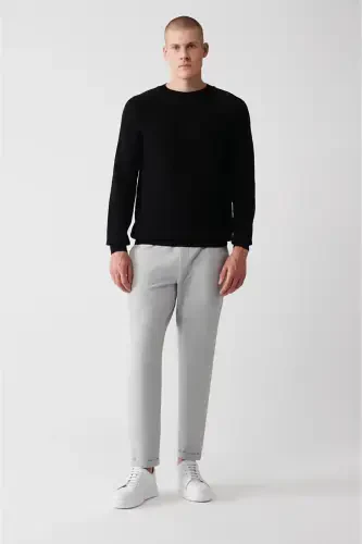 Men's Black Knit Sweater - 5