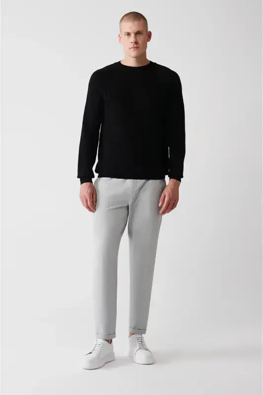 Men's Black Knit Sweater - 5