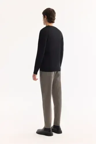 Men's Black Knit Sweater - 4