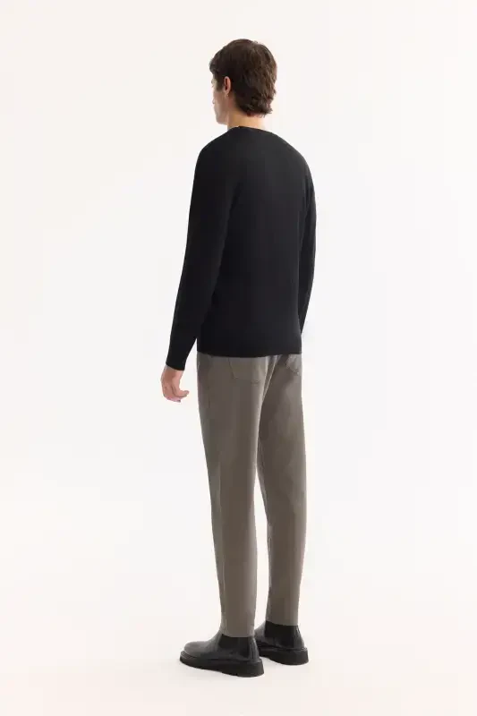 Men's Black Knit Sweater - 4