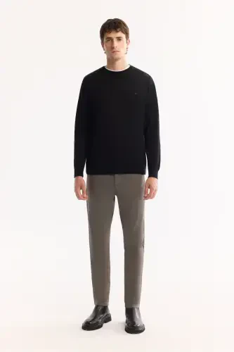 Men's Black Knit Sweater - 6