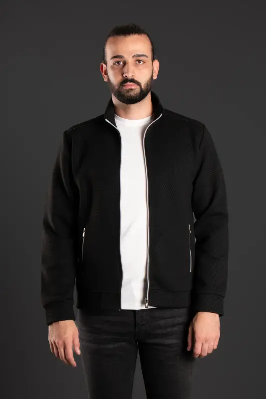 Men's Black Knitted Cardigan - 5