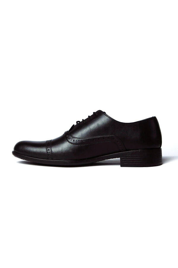 Men's Black Leather Classic Wedding and Everyday Shoes 573-2 - 5