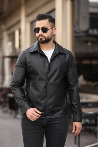 Men's Black Leather Jacket 