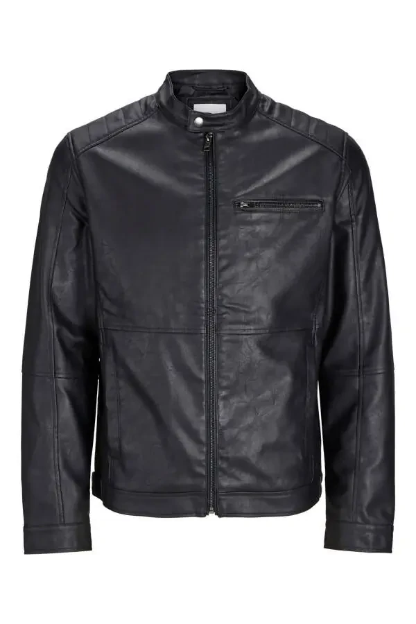 Men's black leather jacket, Jacket Noos. - 1