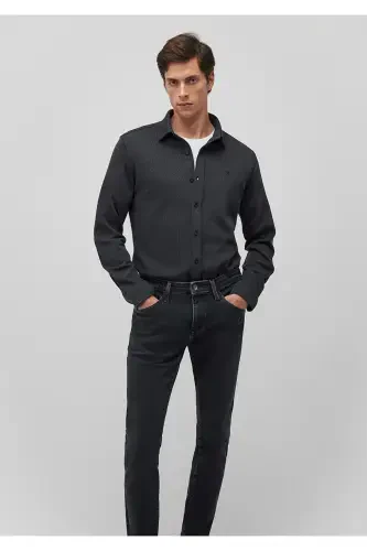 Men's Black Long Sleeve Shirt Black Shirt 0211244-9 - 1