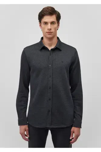 Men's Black Long Sleeve Shirt Black Shirt 0211244-9 - 3