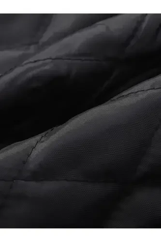 Men's black long wool blend cashmere coat. - 4