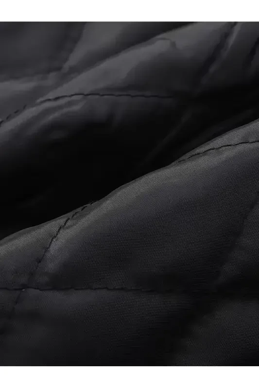 Men's black long wool blend cashmere coat. - 4