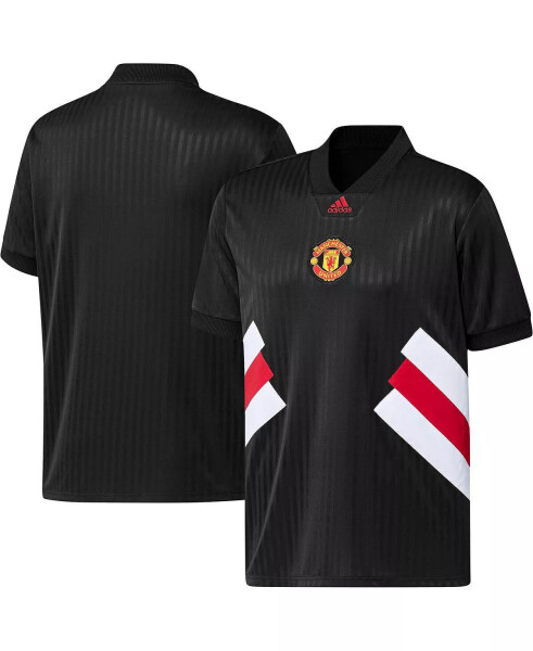 Men's Black Manchester United Football Icon Jersey Black - 4