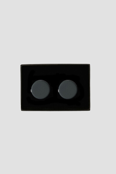 Men's Black Metal Special Gift Box Cufflinks - ALTINYILDIZ CLASSICS