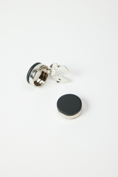 Men's Black Metal Special Gift Box Cufflinks - ALTINYILDIZ CLASSICS (1)