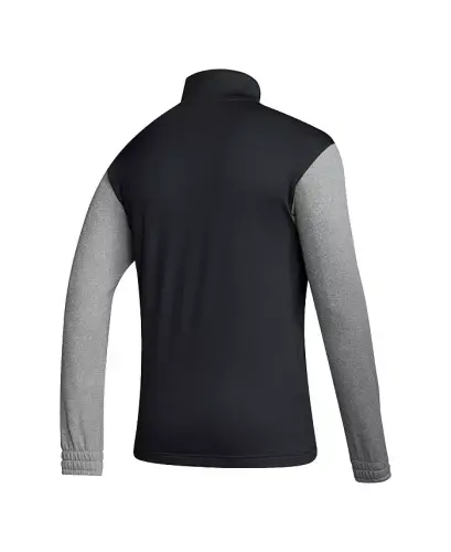 Men's Black Mexico National Team Crest Long Sleeve Half-Zip Top-Black, Gray - 3