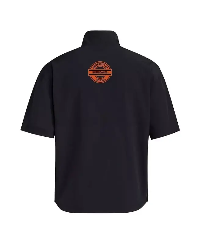 Men's Black Miami Hurricanes 2024 Half-Zip Short Sleeve Training Jacket-Black - 2