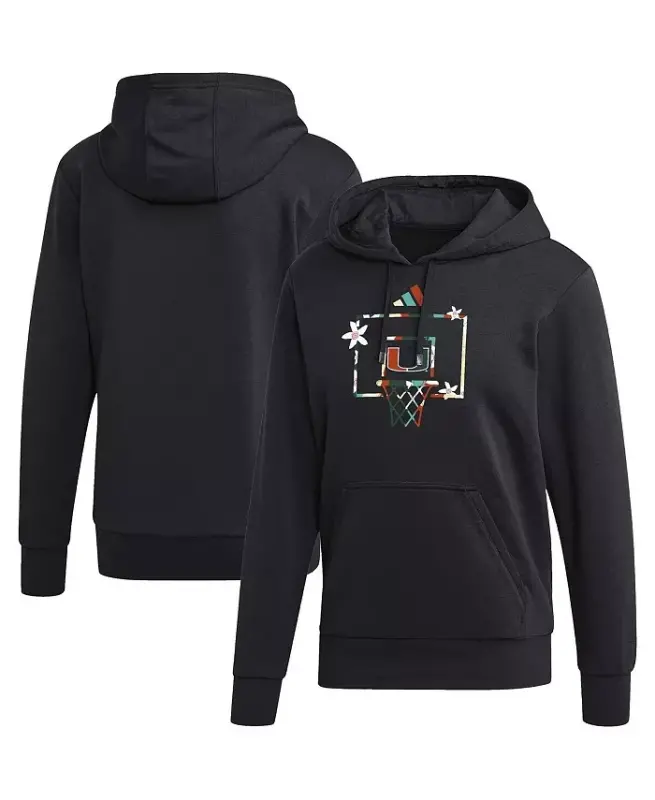Men's Black Miami Hurricanes Honoring Black Excellence Pullover Hoodie-Black - ADIDAS