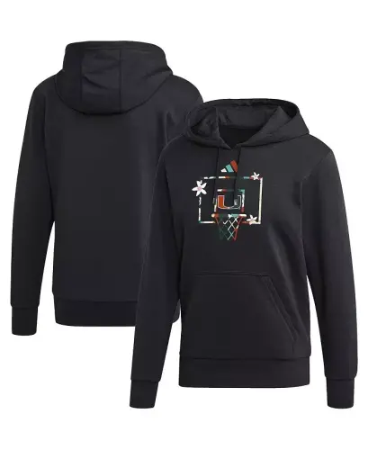 Men's Black Miami Hurricanes Honoring Black Excellence Pullover Hoodie-Black - ADIDAS (1)