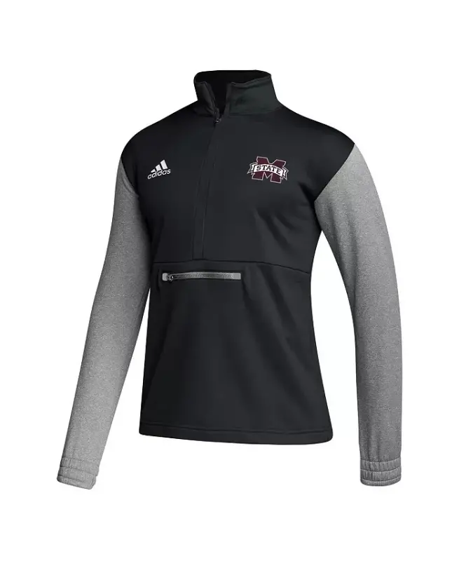 Men's Black Mississippi State Bulldogs Sideline AEROREADY Half-Zip Top-Black - 3