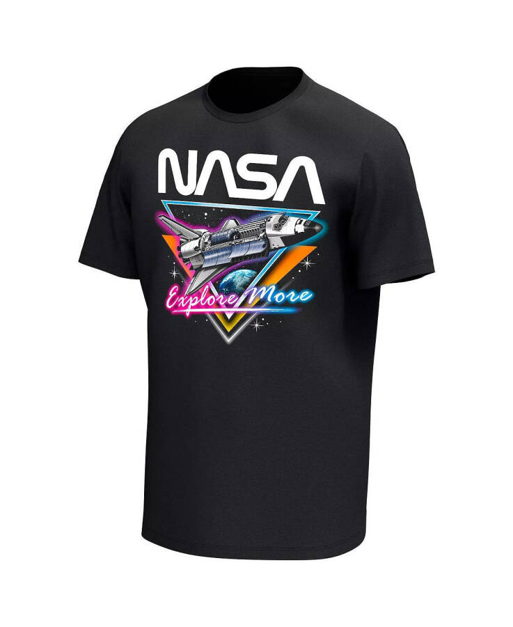 Men's Black NASA Neon Glow T-shirt Black - 3