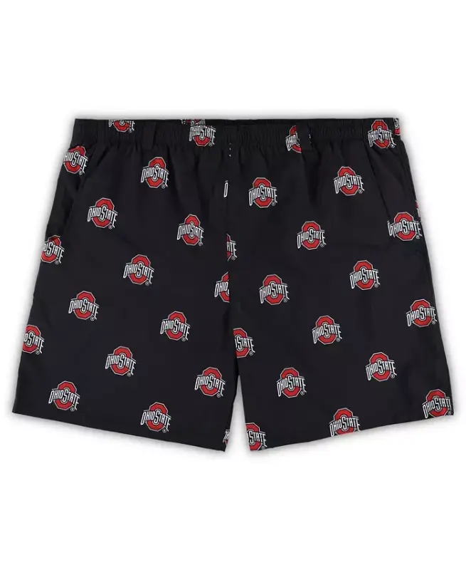 Men's Black Ohio State Buckeyes Big and Tall Backcast II Allover Print Omni-Shade Shorts-Black - 1