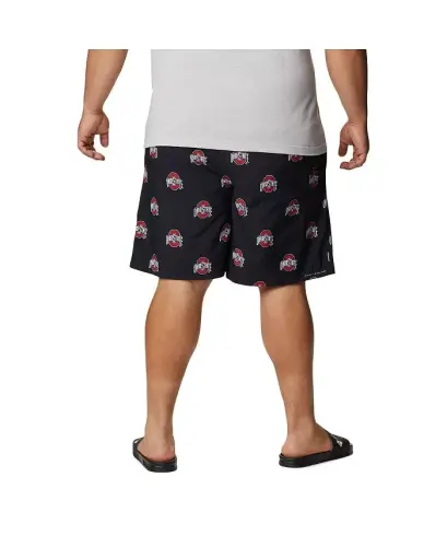 Men's Black Ohio State Buckeyes Big and Tall Backcast II Allover Print Omni-Shade Shorts-Black - COLUMBIA (1)