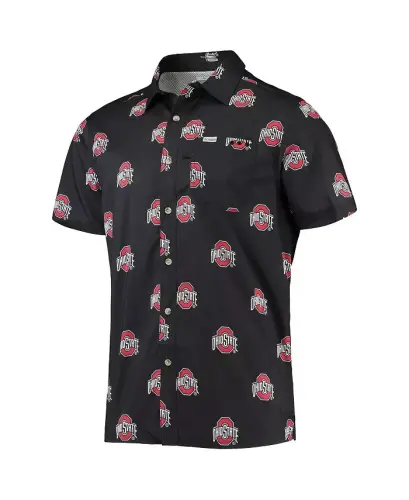 Men's Black Ohio State Buckeyes Super Slack Tide Omni-Shade Button-Up Shirt - 6