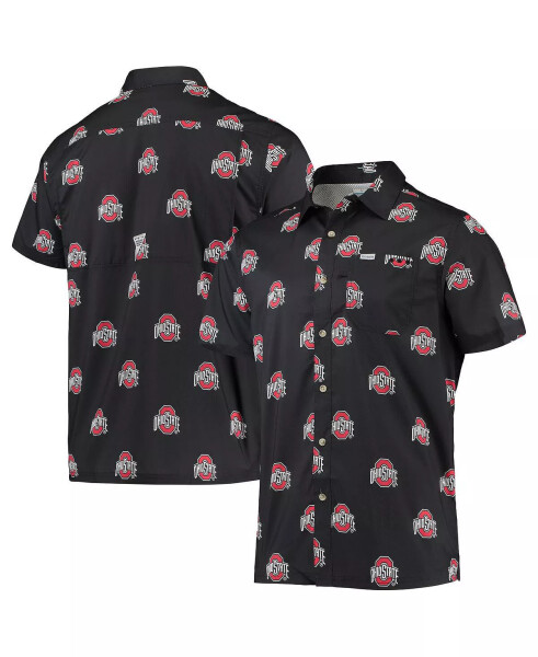 Men's Black Ohio State Buckeyes Super Slack Tide Omni-Shade Button-Up Shirt Black - 1