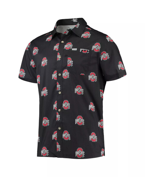 Men's Black Ohio State Buckeyes Super Slack Tide Omni-Shade Button-Up Shirt Black - 3