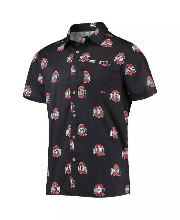 Men's Black Ohio State Buckeyes Super Slack Tide Omni-Shade Button-Up Shirt Black - 3