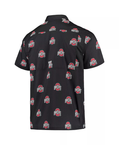 Men's Black Ohio State Buckeyes Super Slack Tide Omni-Shade Button-Up Shirt Black - 4