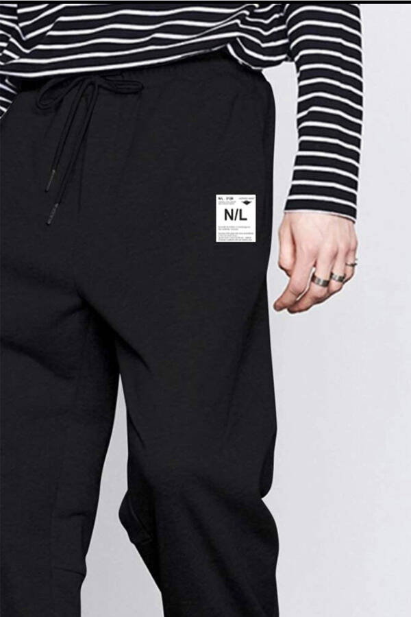 Men's Black Oversize Jogger Pants - 4