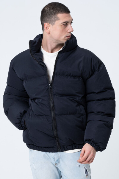 Men's Black Oversized Waterproof Bomber Jacket - 3