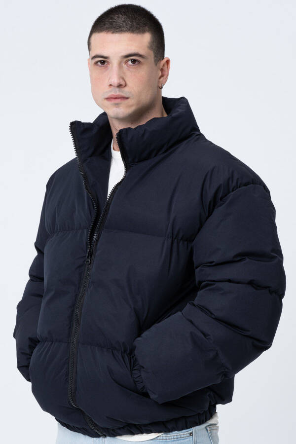 Men's Black Oversized Waterproof Bomber Jacket - 4