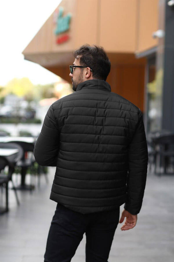 Men's Black Padded Lined Jacket - 3