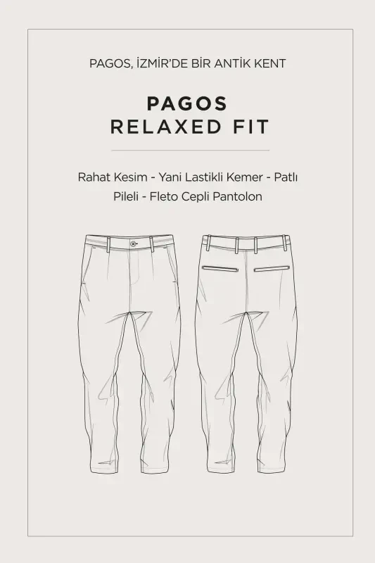 Men's Black Pagos Relaxed Fit Classic Waist Trousers A41Y3037 - 8