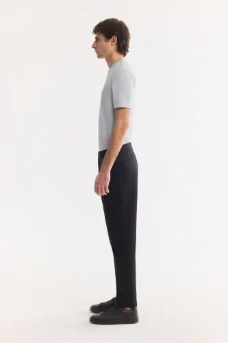 Men's Black Pagos Relaxed Fit Classic Waist Trousers A41Y3037 - AVVA (1)