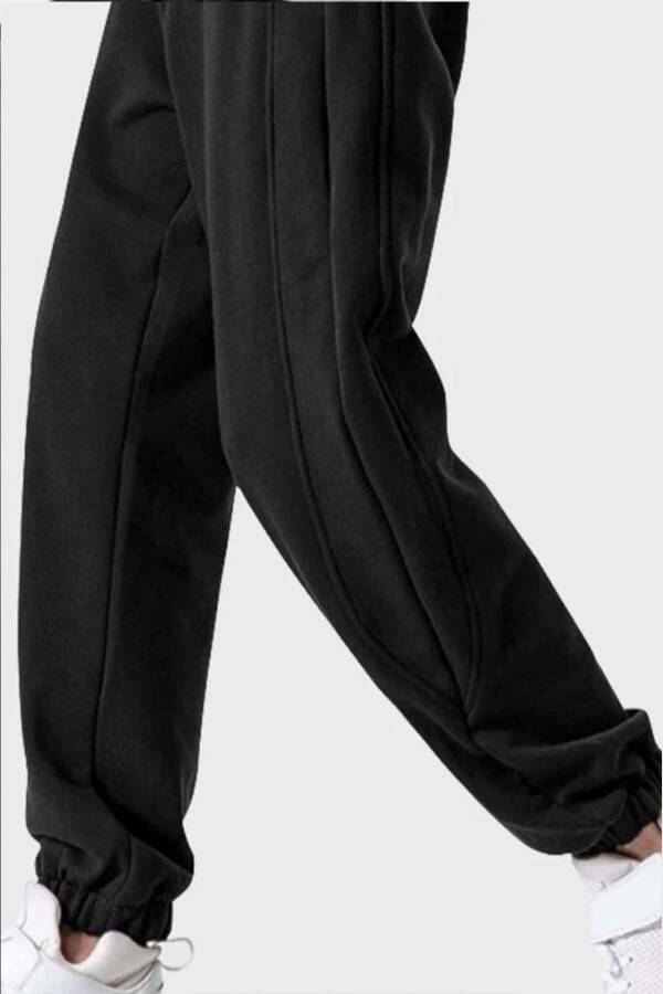 Men's Black Patchwork Jogger Pants - 4